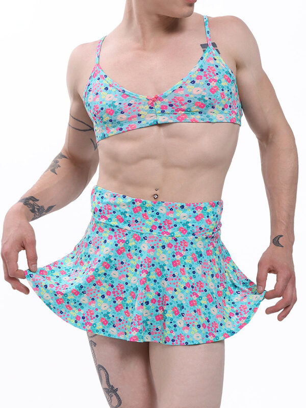 Floral Garden Mini-Skirt Set for Men - Image 3