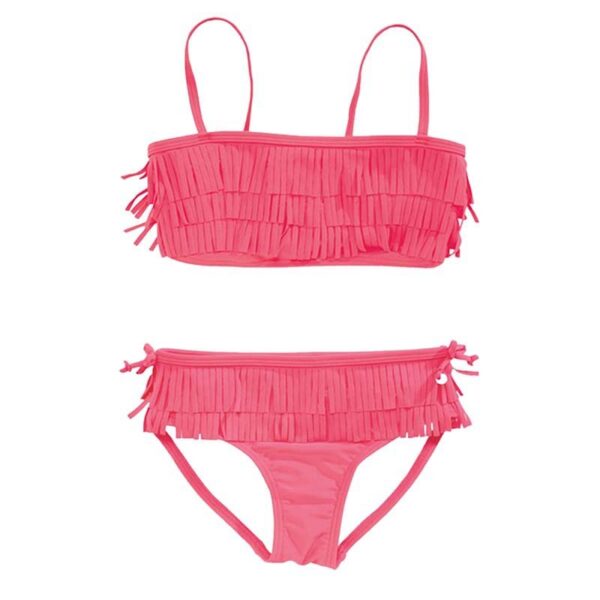 Rosa Tassel Bandeau-Bikini für Kinder