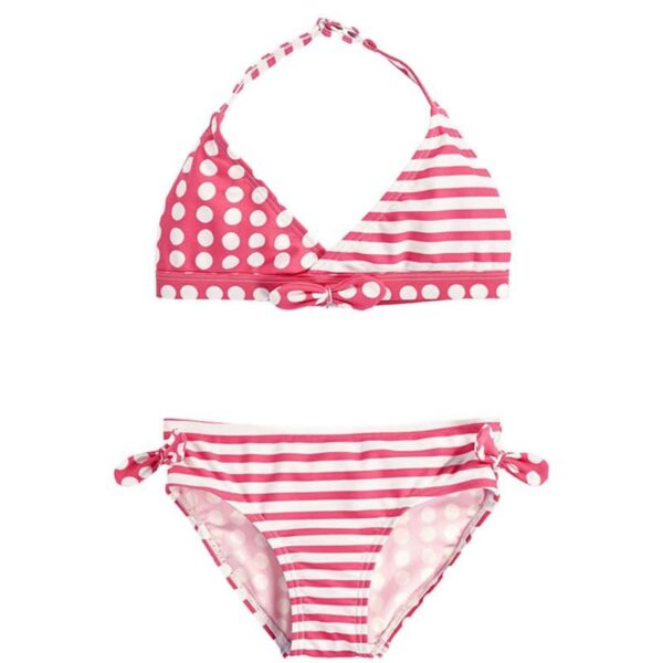 Bikini infantil de lunares y rayas